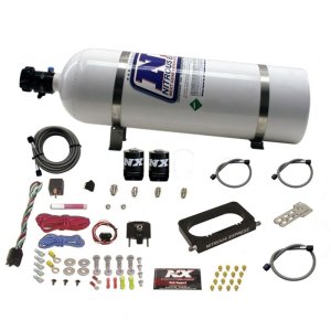 Ford Mustang Nitrous Oxide Injection System Kit - Nitrous Express - 4 Valve Plate System with 15lb Bottle - `96-`04